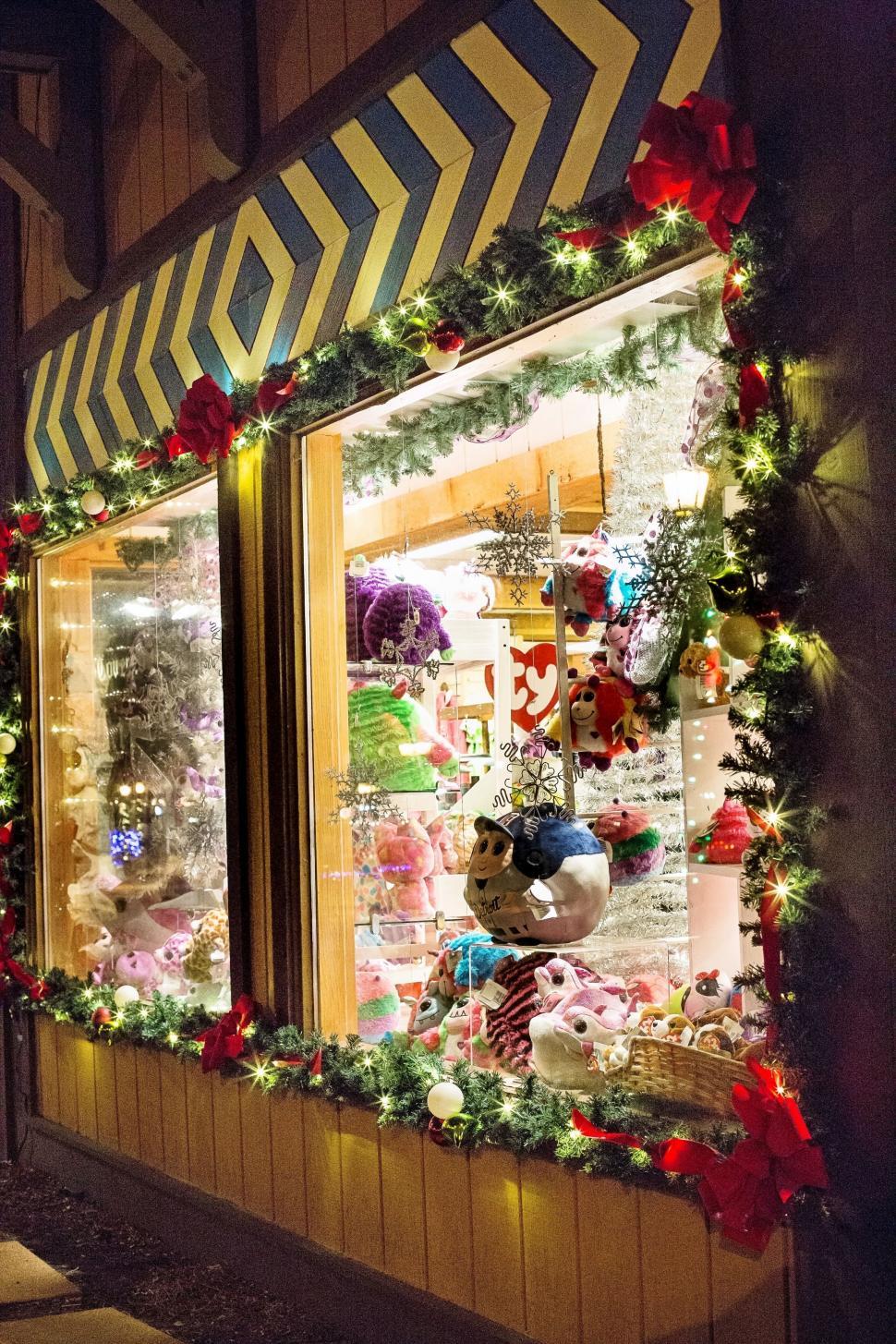 Free Image of Christmas Shop Window With Lights  
