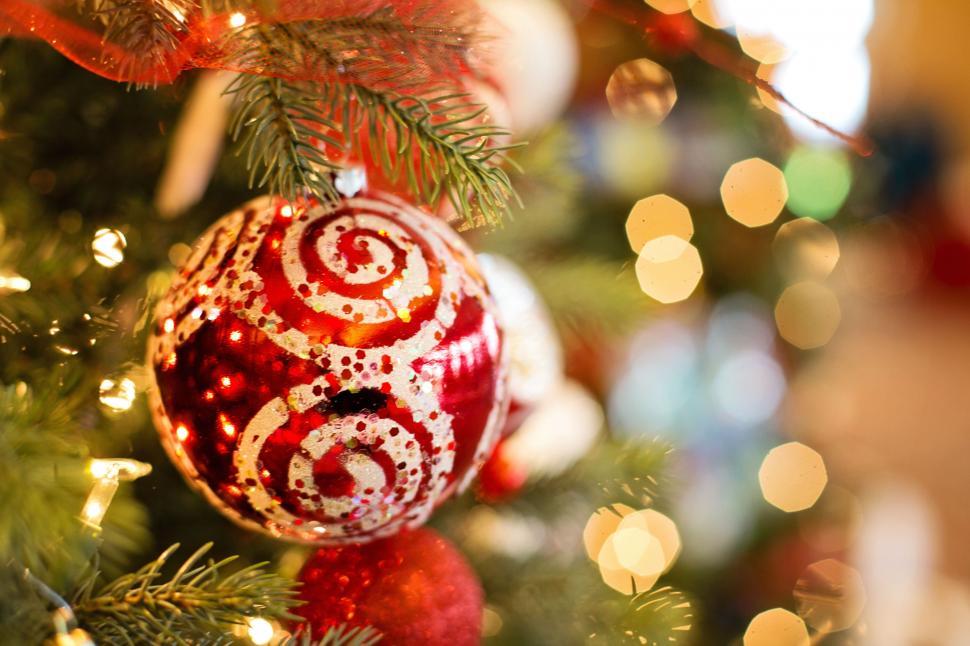Free Image of Christmas Ornament and Lights  