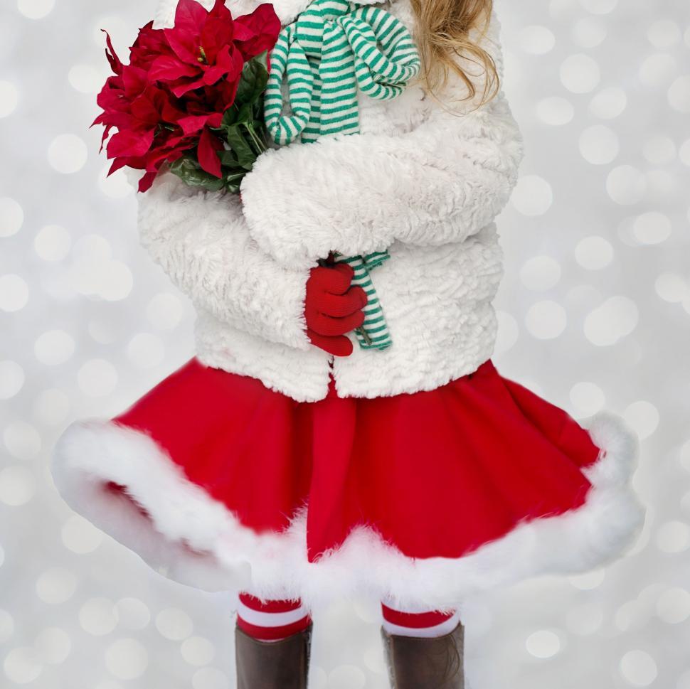 Free Image of Little Girl in Santa Costume - Face Not Seen  