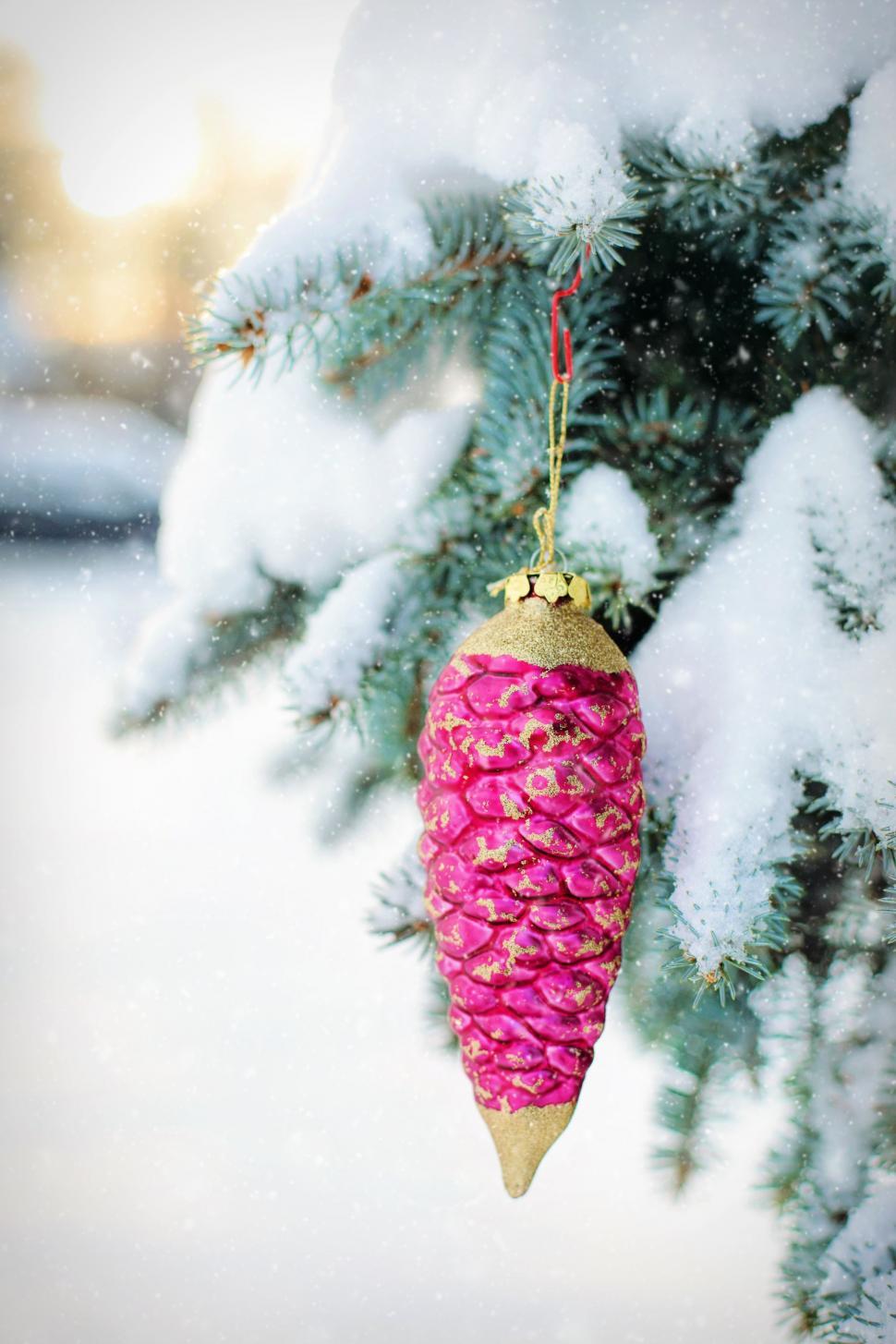 Free Image of Pine Cone Xmas Ornament 