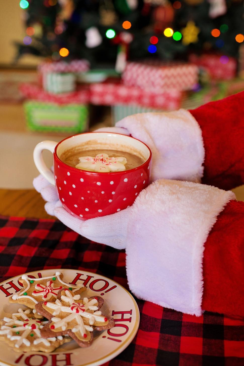 Free Image of Santa Claus And Coffee Cup  