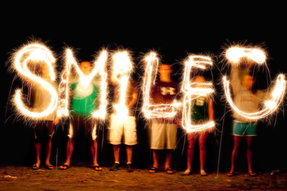 Free Image of Light painting with sparklers 
