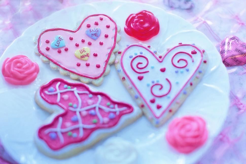 Free Image of Valentine’s Day Heart Cookies 