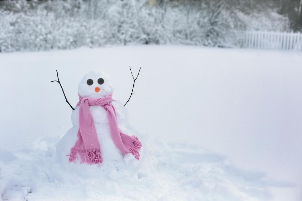 Free Image of Snowman in snow  