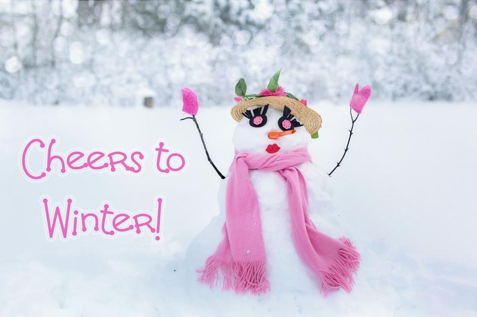 Free Image of Snow woman - Cheers to winter  