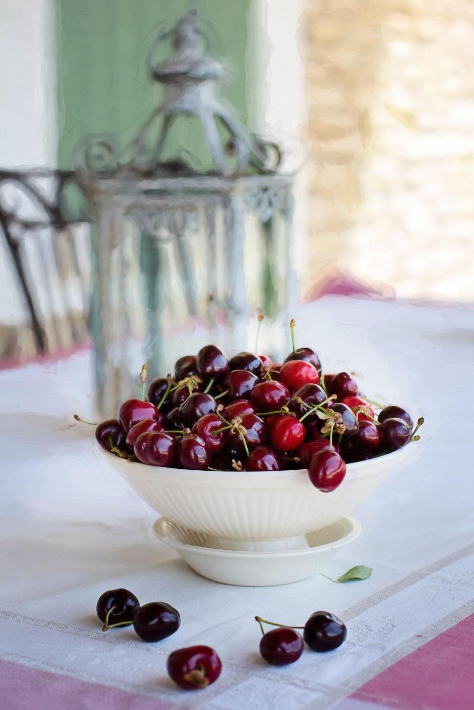Free Image of Fresh Red Cherries  