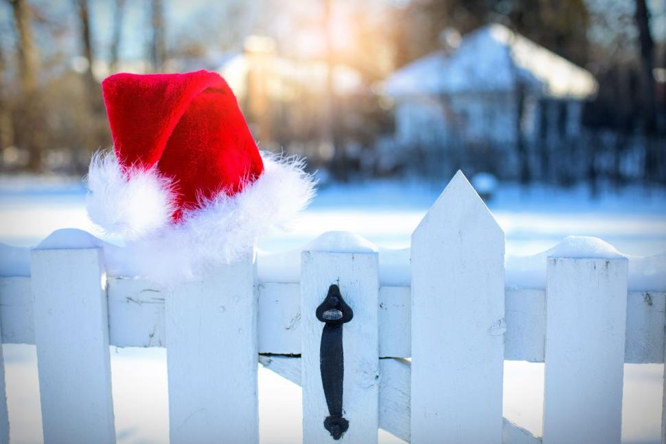 Free Image of Santa Hat and Fence  