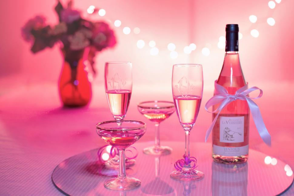 Free Image of Pink Champagne bottle 