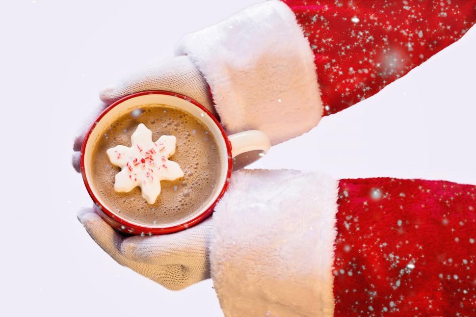 Free Image of Santa Hands and Coffee  