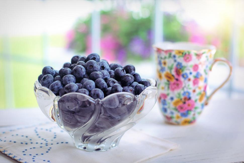 Free Image of Blueberries in bowl 