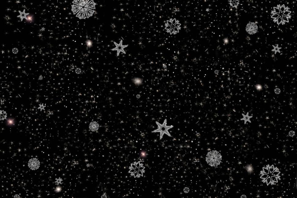 Free Image of Christmas Snowflakes and Black sky - Background 