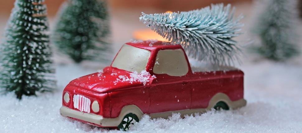 Free Image of Red Toy Car - Christmas Theme 