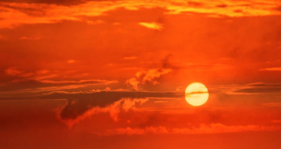 Free Image of Orange Sunset Clouds 