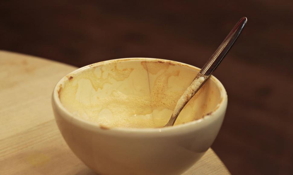 Free Image of Empty Cappuccino Coffee Cup 