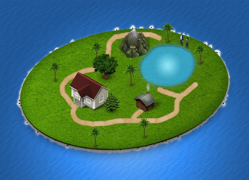 Free Image of Isometric Island Map - Holiday Resort  