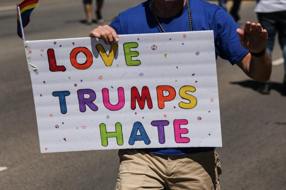 Free Image of Love Trumps Hate sign 