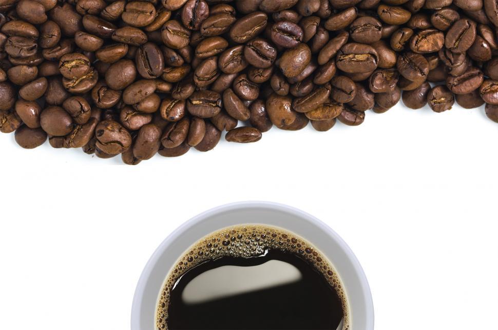 Free Image of Cup of Coffee and Coffee Beans 