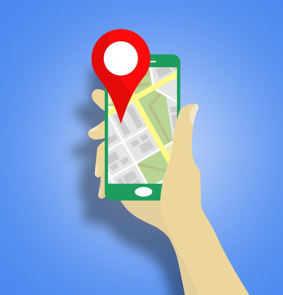 Free Image of Map pin location on the mobile screen vector 