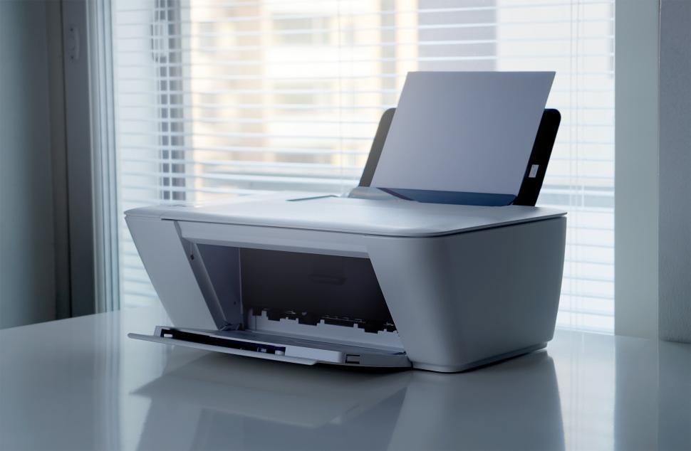 Free Image of Side view of a printer 