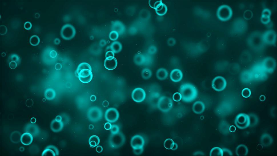 Free Image of Bokeh - Blue Bubbles on Dark Background 