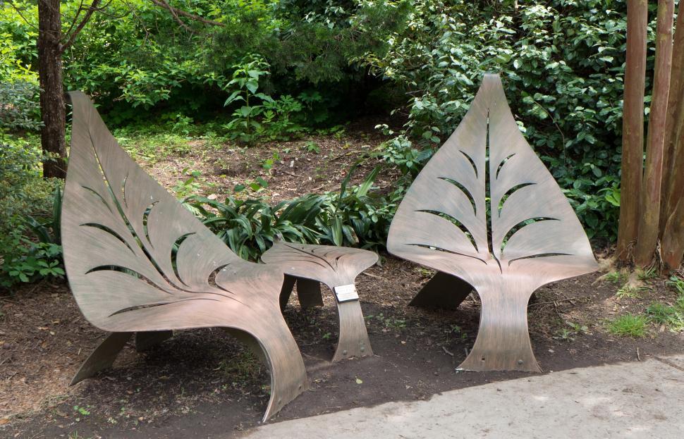 Download Free Stock Photo of Ornamental Park Bench 