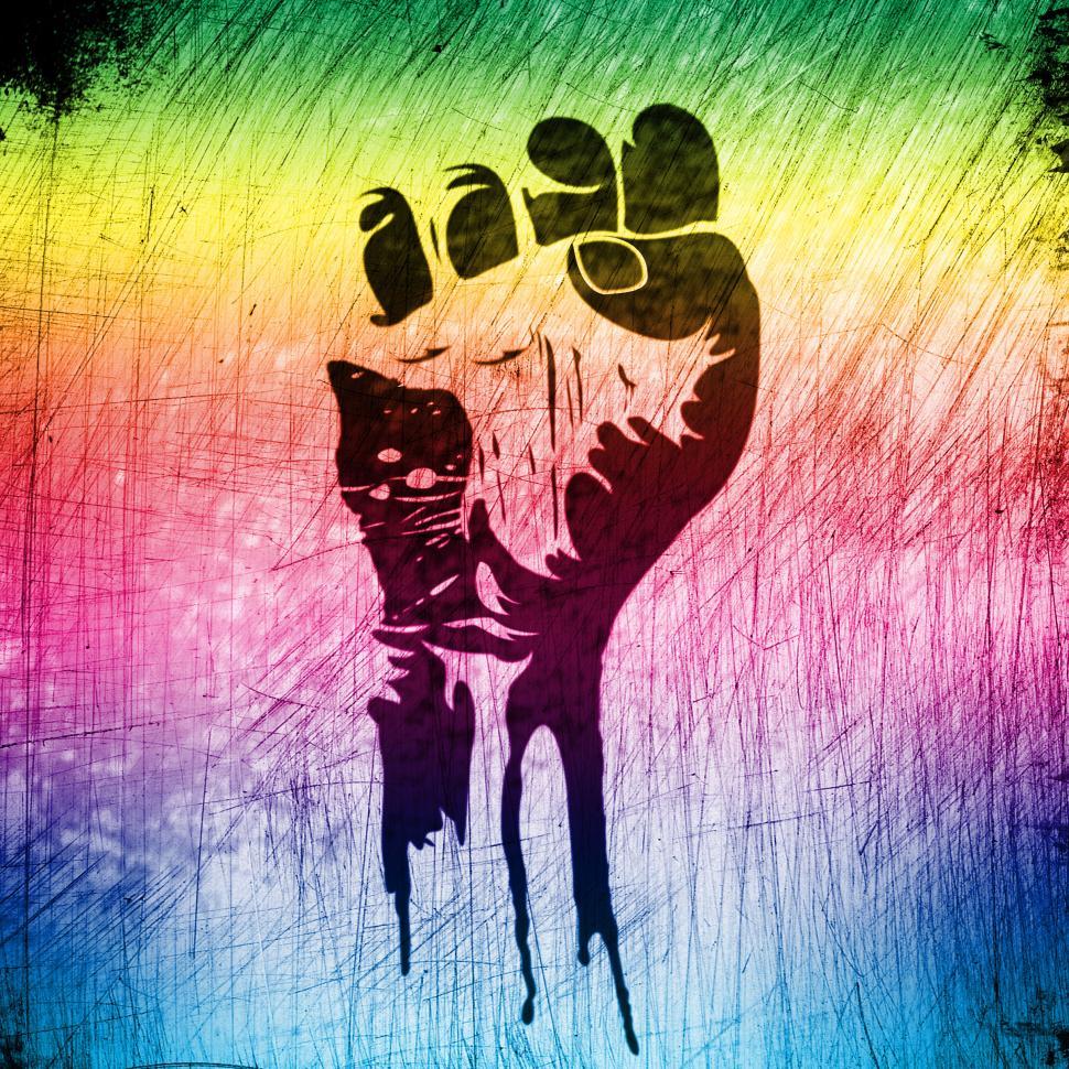 Free Image of Power to the People - Raised Fist - Grunge Background 