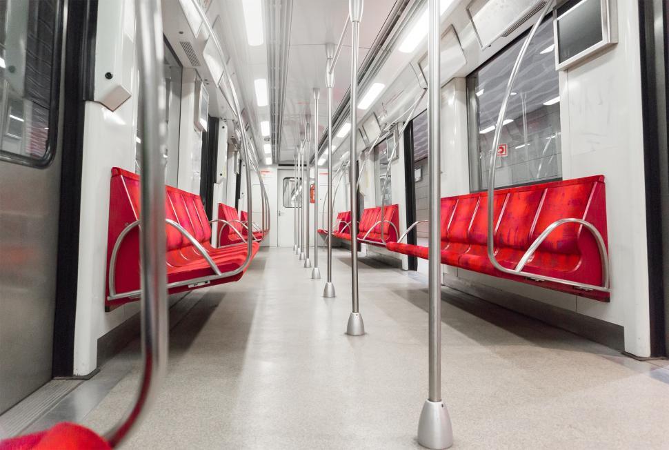 Free Image of A metro train coach interior 
