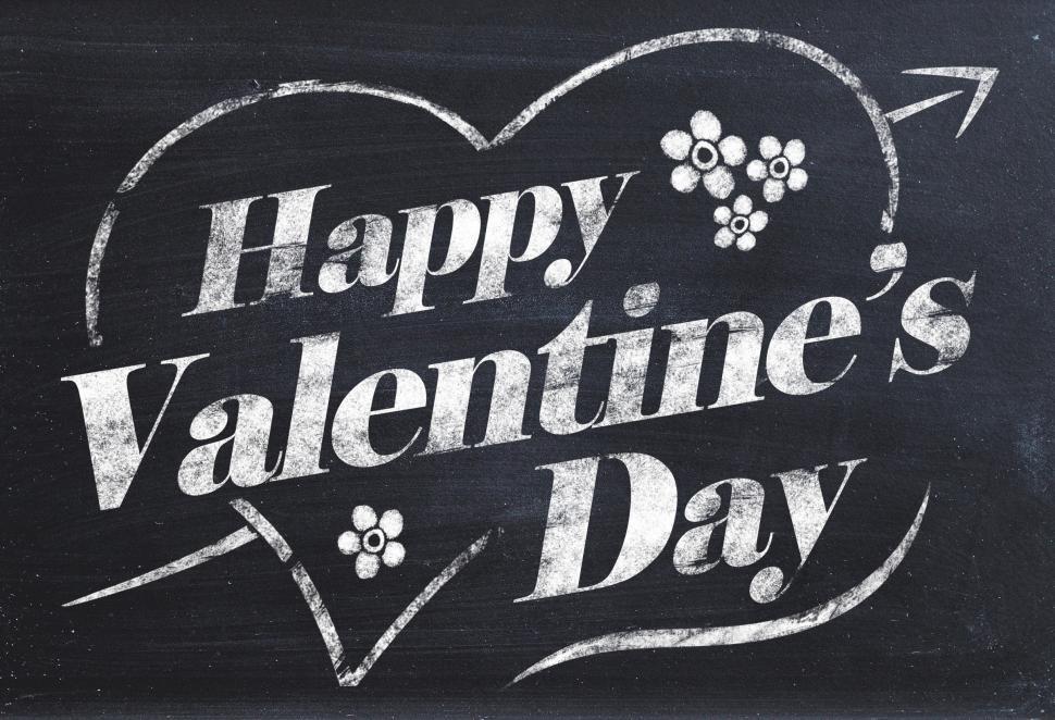 Free Image of Happy Valentine s Day written on the blackboard 