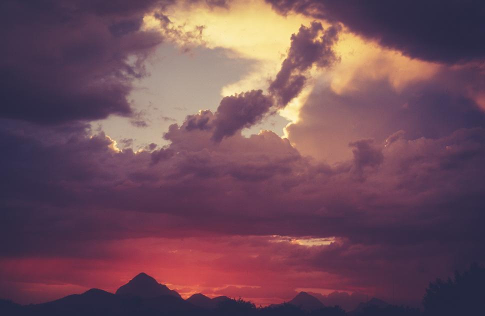 Free Image of Sunset Sky, Matte Effect 