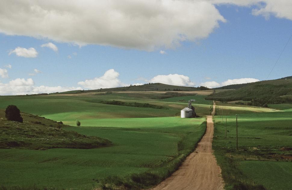 Free Image of Road through farmland 