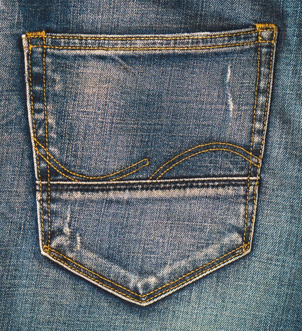 Free Image of Denim jeans back pocket with stitching  