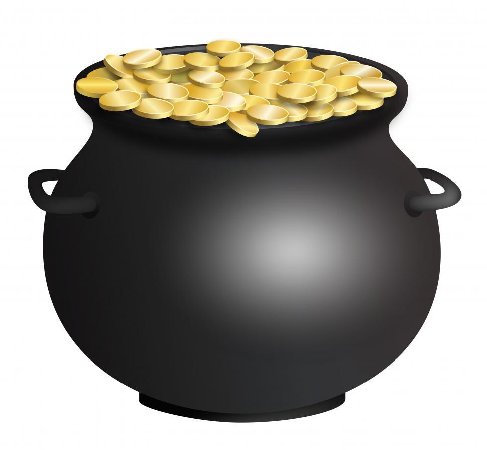 Free Image of Saint patrick s day pot of gold illustration 