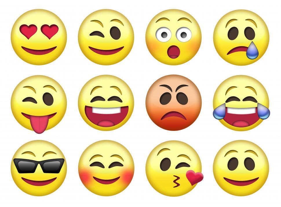Download Free Stock Photo of A collection of emoticons - illustrated graphics 