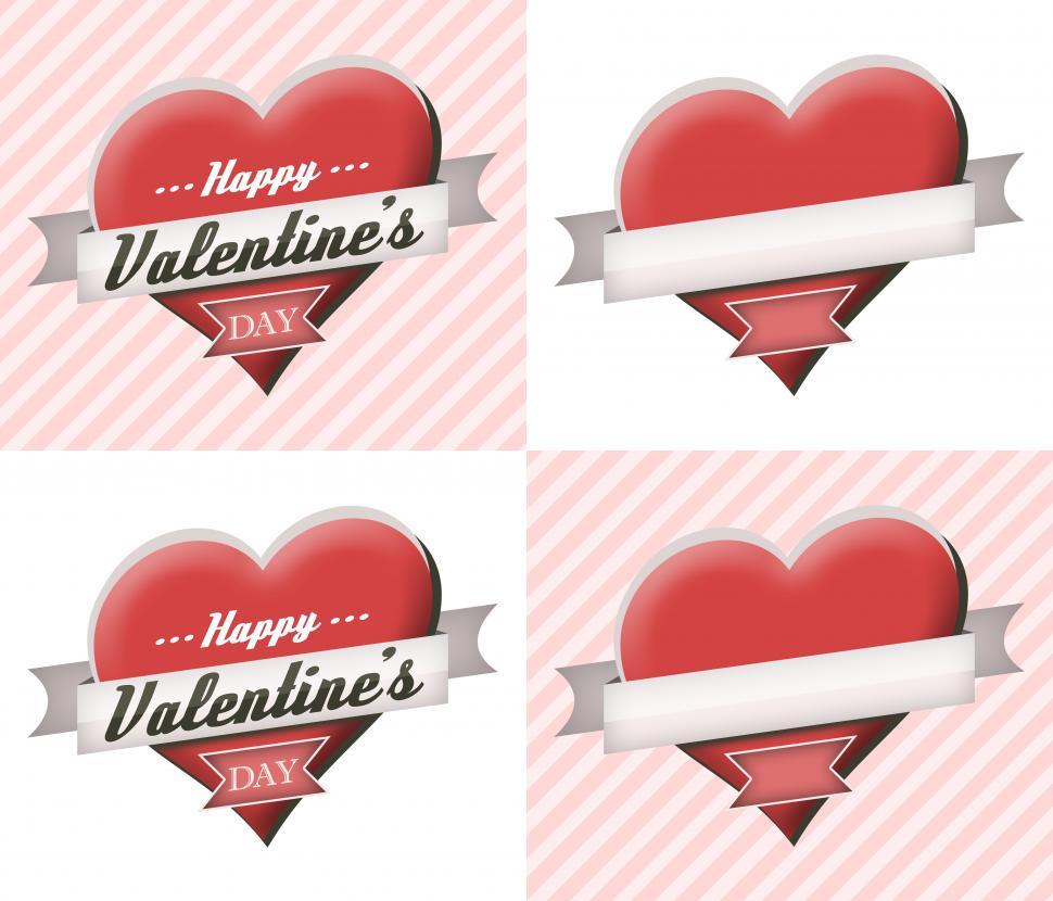 Free Image of A collection of heart shaped valentine s day badges vector 