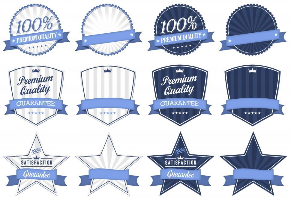 Free Image of A collection of ribbon banner badges illustration 