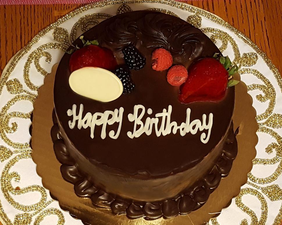 Download Free Stock Photo of Chocolate Birthday Cake 