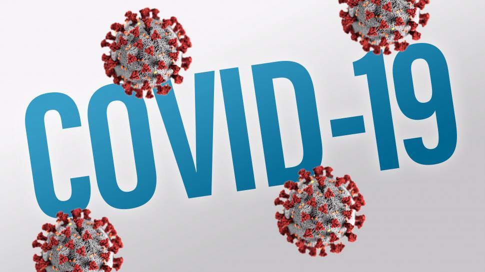 Download Free Stock Photo of COVID-19 Coronavirus Text and Virus 