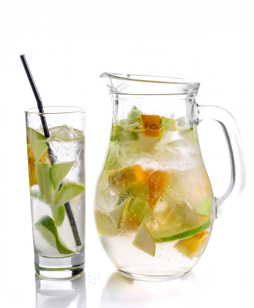 Free Image of Close up of tropical cocktails or fruit flavored water 