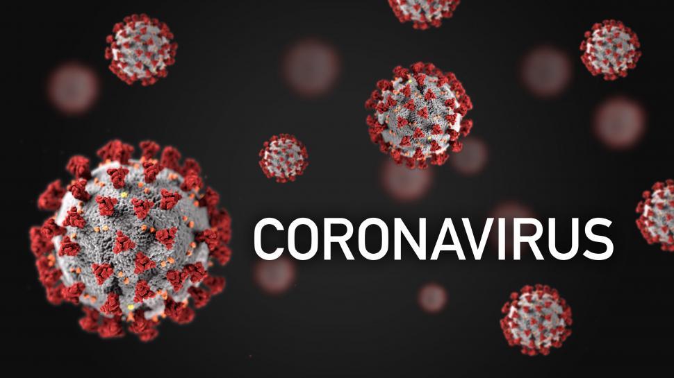 Download Free Stock Photo of Coronavirus Illustration with Many Viruses, Dark Background 