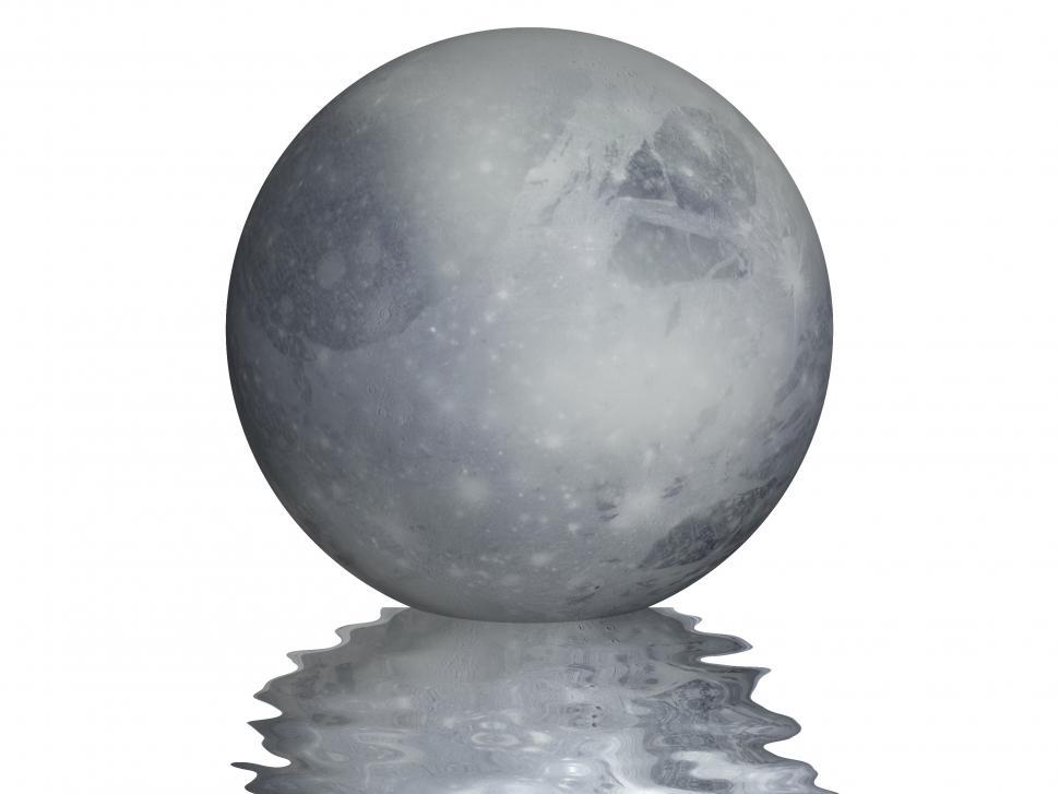 Free Image of Planet Pluto with small wavy reflection under it 