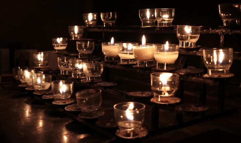 Free Image of Candles in a church 
