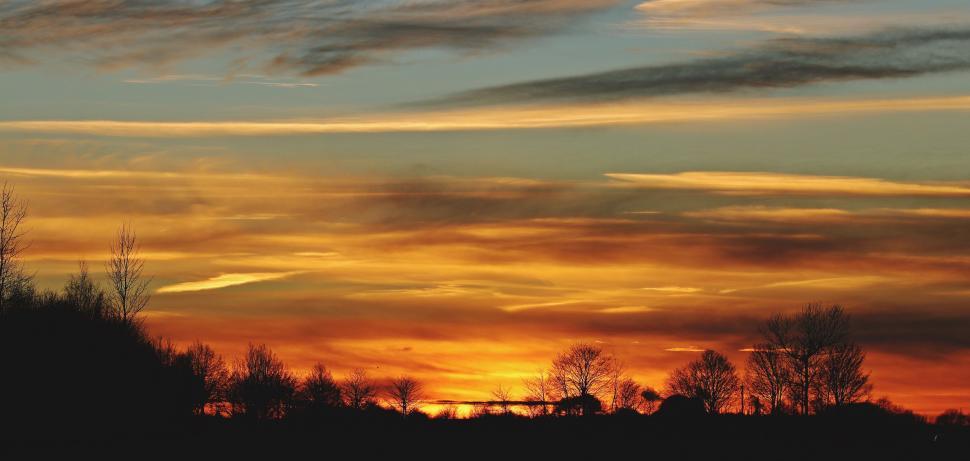 Free Image of Orange and gold sunset  