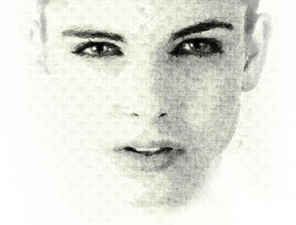 Free Image of Feminine Eyes - Sketch Portrait 