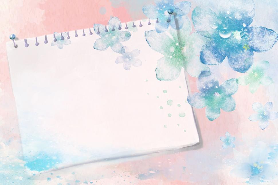 Free Image of Floral watercolor notebook background 