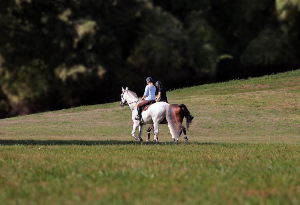 Free Image of Two People Riding Horses 