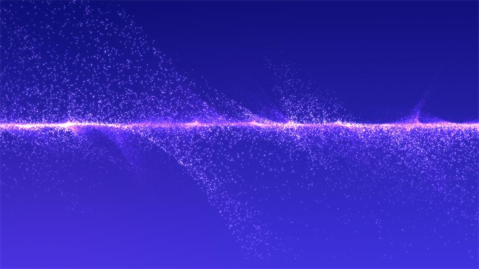 Free Image of Flying particles on a colorful blue background  