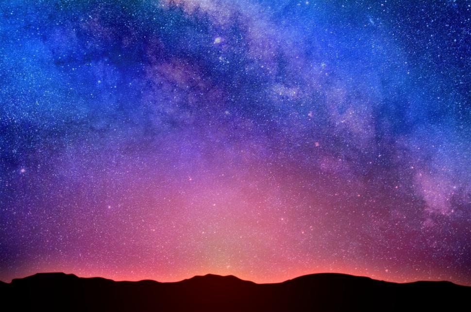 Free Image of Night Sky - Starry Sky Over the Horizon 