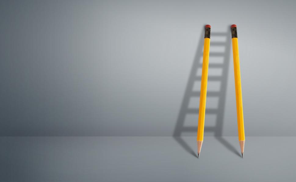 Free Image of Good Copywriting Concept - Pencils Against Wall Forming Ladder 