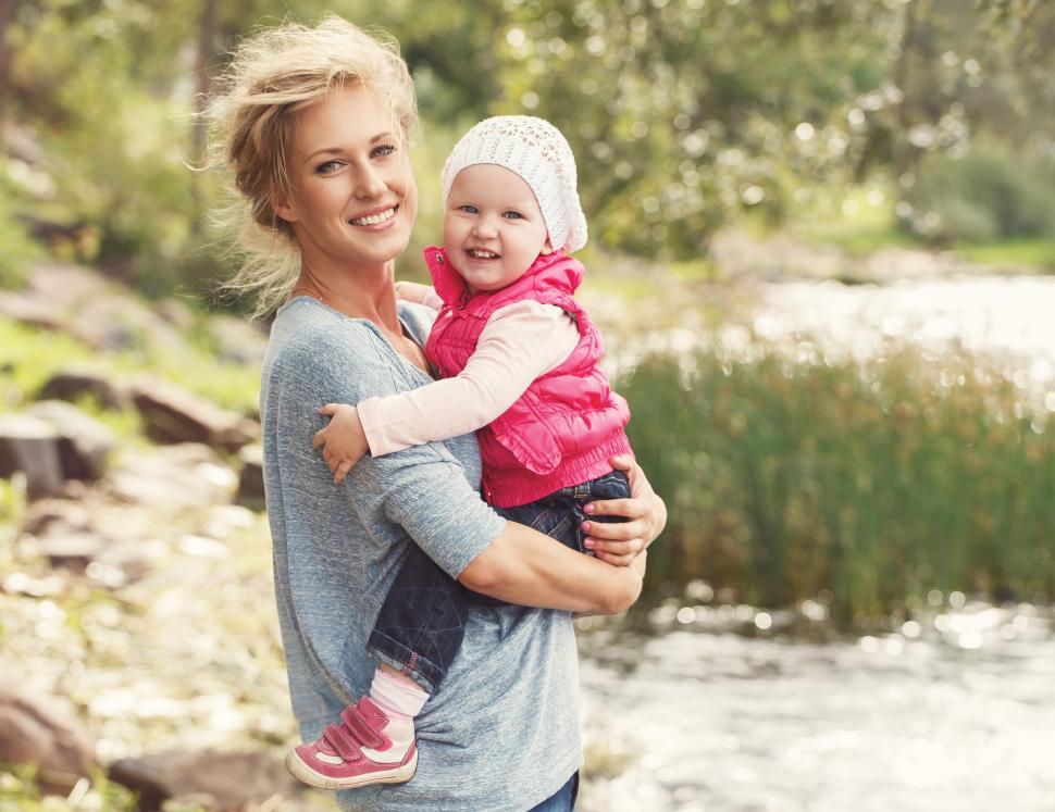 Free Image of Beautiful mother with daughter 