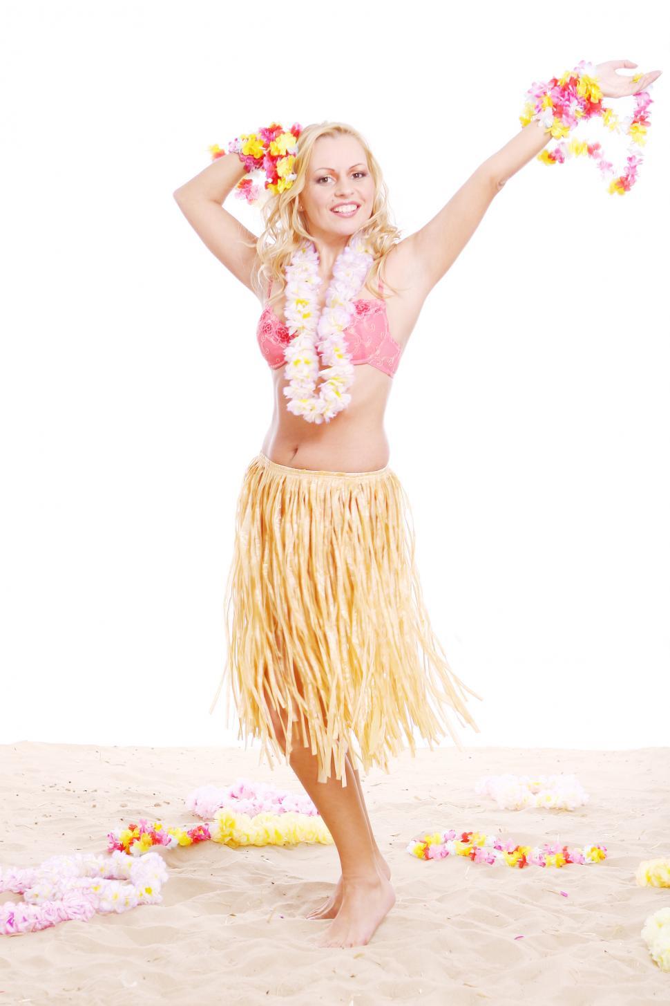 Free Image of Beautiful woman hawaii style 